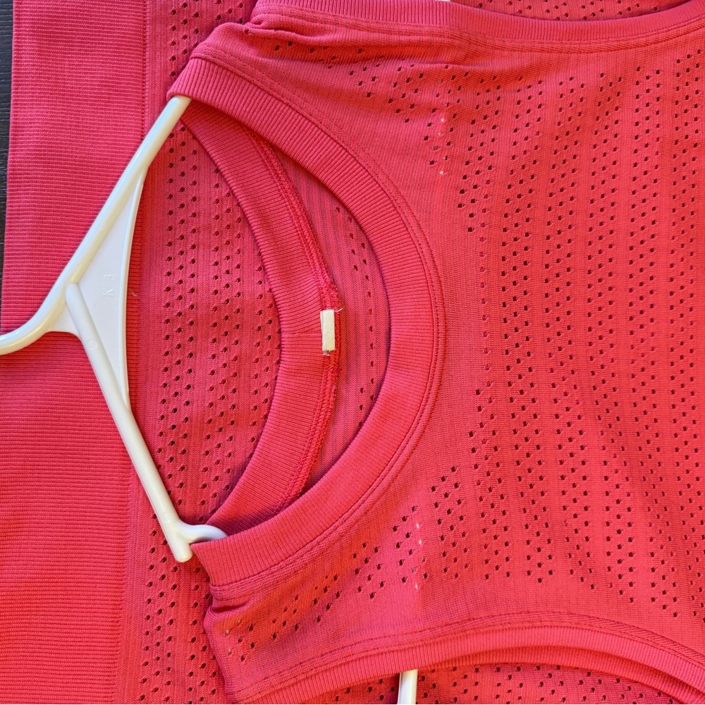 Red Sleeveless Perforated Top